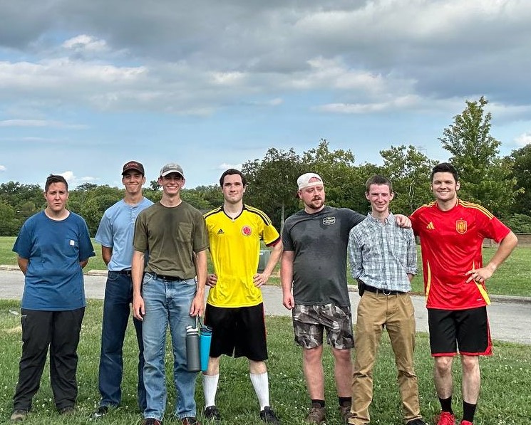 Sweating after a hard-fought soccer match.